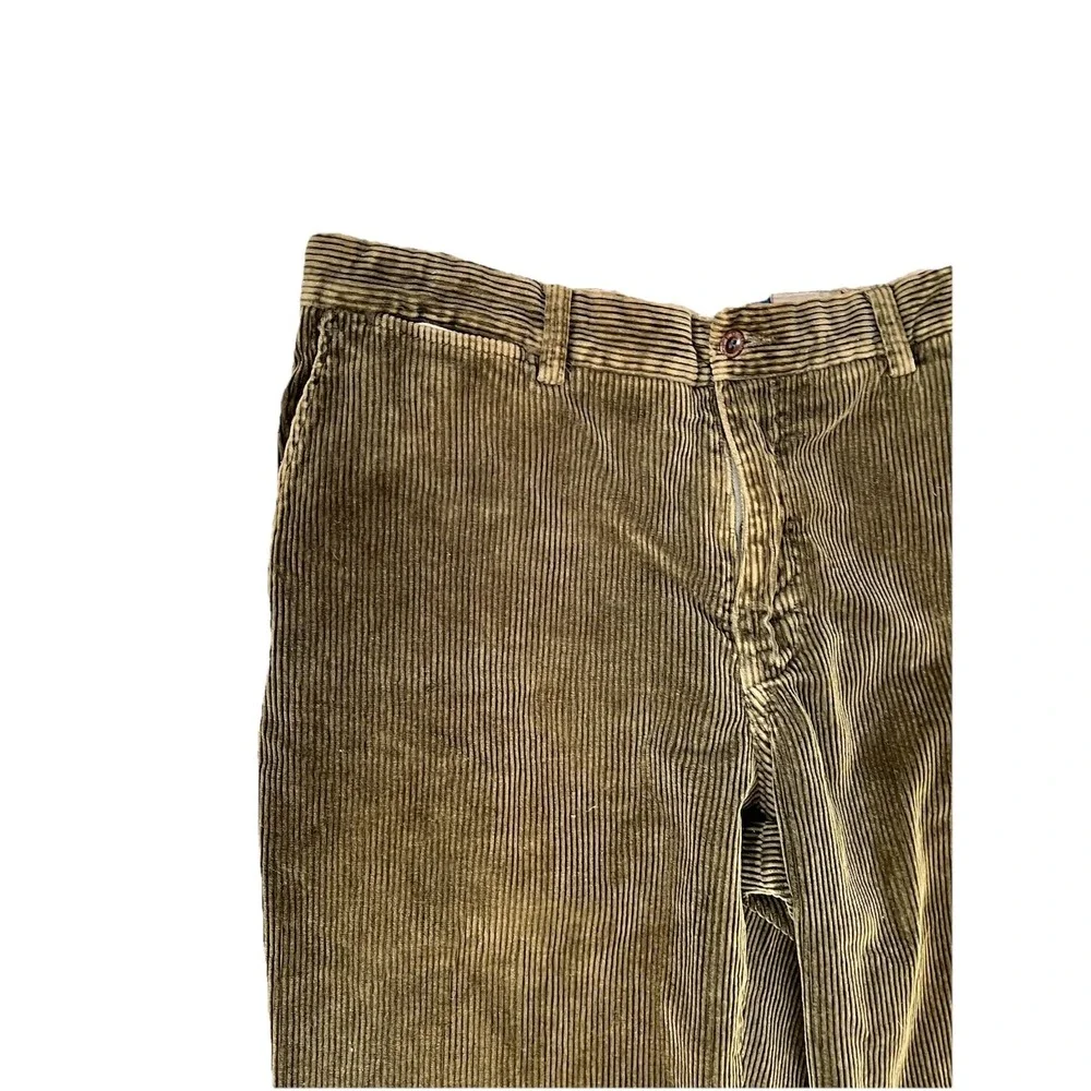 Polo Ralph Lauren 36X30 Olive Green Wide Wale‎ Corduroy Preston Mens Dress Pants